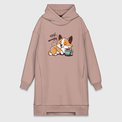 Женская толстовка-платье Корги морнинг
