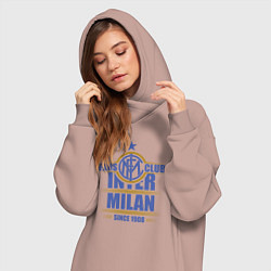 Женское худи-платье Inter Milan fans club, цвет: пыльно-розовый — фото 2