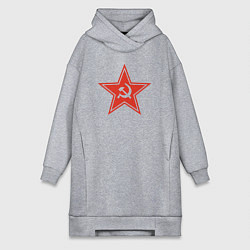 Женское худи-платье USSR star, цвет: меланж