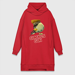 Женское худи-платье Chicken Gun logo, цвет: красный