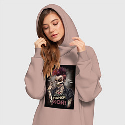 Женское худи-платье Зомби панк хой, цвет: пыльно-розовый — фото 2