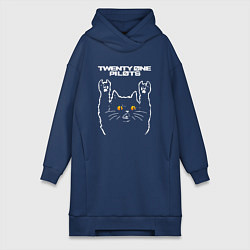 Женская толстовка-платье Twenty One Pilots rock cat