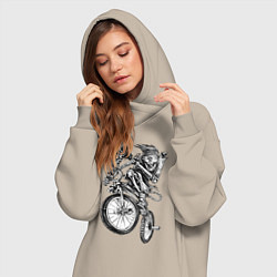 Женское худи-платье Extreme bones BMX, цвет: миндальный — фото 2