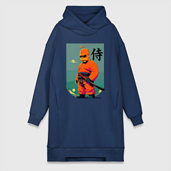 Женская толстовка-платье Гомер Симпсон - самурай - нейросеть