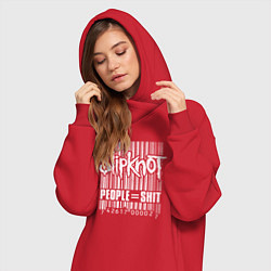 Женское худи-платье Slipknot bar code, цвет: красный — фото 2
