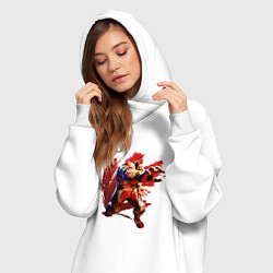 Женское худи-платье Street Fighter 6 Zangief, цвет: белый — фото 2