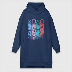 Женская толстовка-платье Ешь играй спи повтори