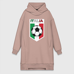 Женское худи-платье Футбол Италии, цвет: пыльно-розовый