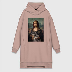 Женская толстовка-платье Мона Лиза с котиком