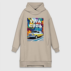 Женская толстовка-платье Viva Cuba - car - retro