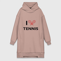 Женское худи-платье I Love Tennis, цвет: пыльно-розовый
