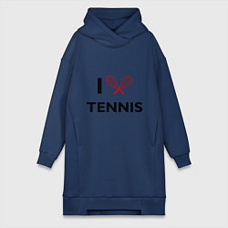 Женское худи-платье I Love Tennis, цвет: тёмно-синий