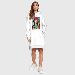 Женское худи-платье Нейросеть рисует Сальвадора Дали - сюрреализм, цвет: белый — фото 2
