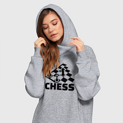 Женское худи-платье Chess game, цвет: меланж — фото 2