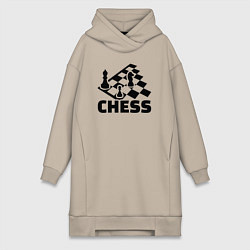 Женская толстовка-платье Chess game