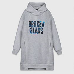 Женское худи-платье Broken glass, цвет: меланж