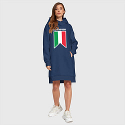 Женское худи-платье Италия чемпион, цвет: тёмно-синий — фото 2