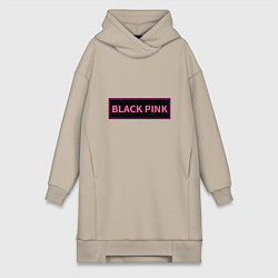 Женская толстовка-платье Логотип Блек Пинк