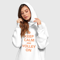 Женское худи-платье Keep calm and volley on, цвет: белый — фото 2
