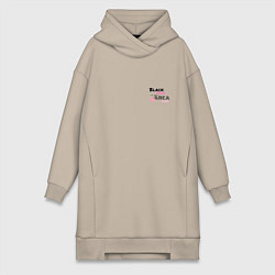 Женская толстовка-платье Поцелуйчик Блэк Пинк in you area - мини