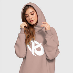 Женское худи-платье Karmine Corp, цвет: пыльно-розовый — фото 2