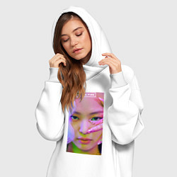 Женское худи-платье Jennie Blackpink music, цвет: белый — фото 2