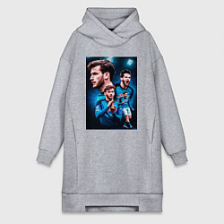 Женское худи-платье Хвича Кварацхелия Наполи, цвет: меланж