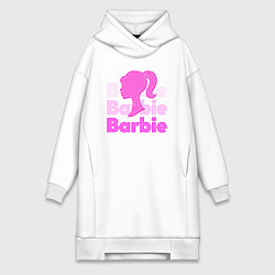 Женское худи-платье Логотип Барби объемный, цвет: белый