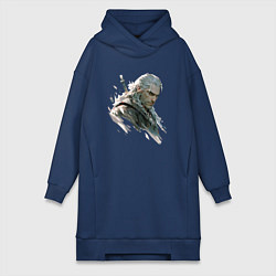 Женская толстовка-платье Портрет Ведьмака