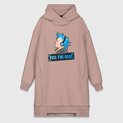 Женская толстовка-платье Чувствуй бит