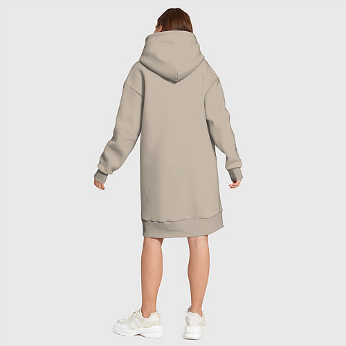 Женская толстовка-платье Vinyl style / Миндальный – фото 5