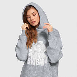 Женское худи-платье Skibidi Toilet Cameraman and Speakerman, цвет: меланж — фото 2
