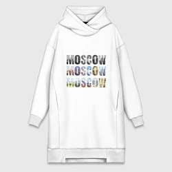 Женское худи-платье Moscow - Москва, цвет: белый