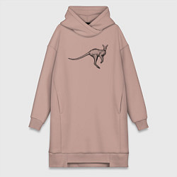 Женская толстовка-платье Кенгуру в прыжке