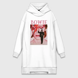 Женское худи-платье David Bowie 90 Aladdin Sane, цвет: белый