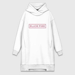 Женская толстовка-платье Black pink - logotype - South Korea