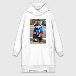 Женская толстовка-платье Уличный волчонок-хулиган - нейросеть