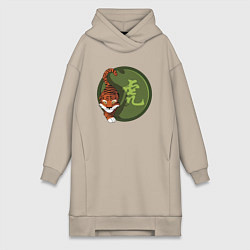Женская толстовка-платье Год тигра на китайском