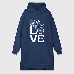 Женская толстовка-платье Любовь велосипедиста