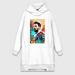 Женское худи-платье Lionel Messi - football - striker, цвет: белый
