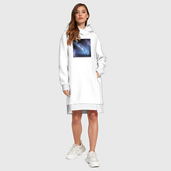 Женское худи-платье Космическая система, цвет: белый — фото 2