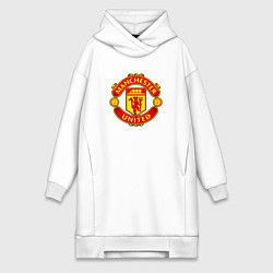 Женское худи-платье Манчестер Юнайтед фк спорт, цвет: белый