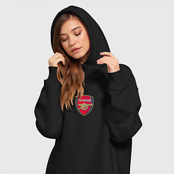 Женское худи-платье Arsenal fc sport club, цвет: черный — фото 2