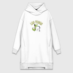 Женская толстовка-платье Мультяшный динозавр Элвис с вывеской Las Vegas