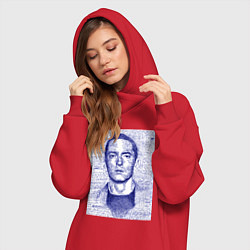 Женское худи-платье Text eminem, цвет: красный — фото 2