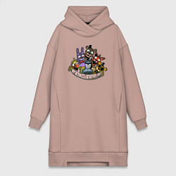 Женское худи-платье Команда ФНАФ, цвет: пыльно-розовый