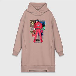 Женское худи-платье Канеда из аниме акира, цвет: пыльно-розовый