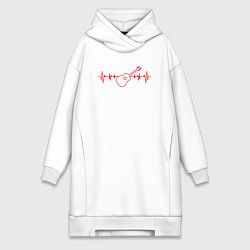 Женская толстовка-платье Пульс гитары