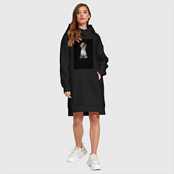 Женское худи-платье Кто там?, цвет: черный — фото 2