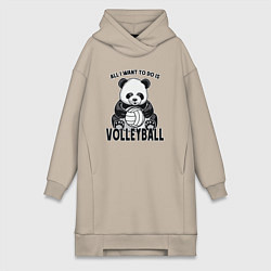 Женская толстовка-платье Panda volleyball